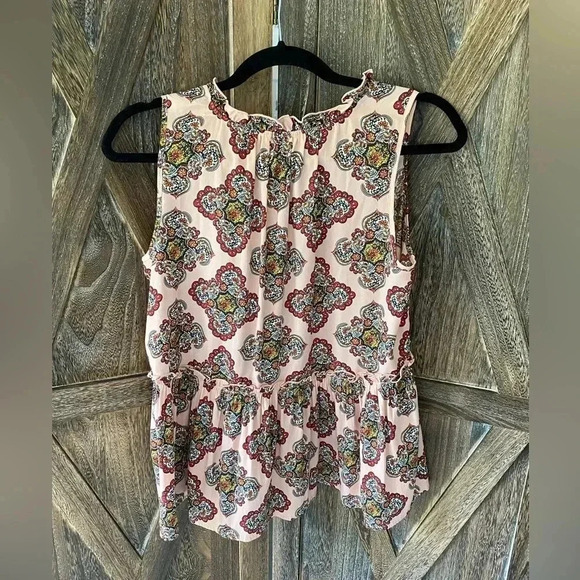 LOFT Small Pink Paisley Peplum Blouse Top - Picture 2 of 6